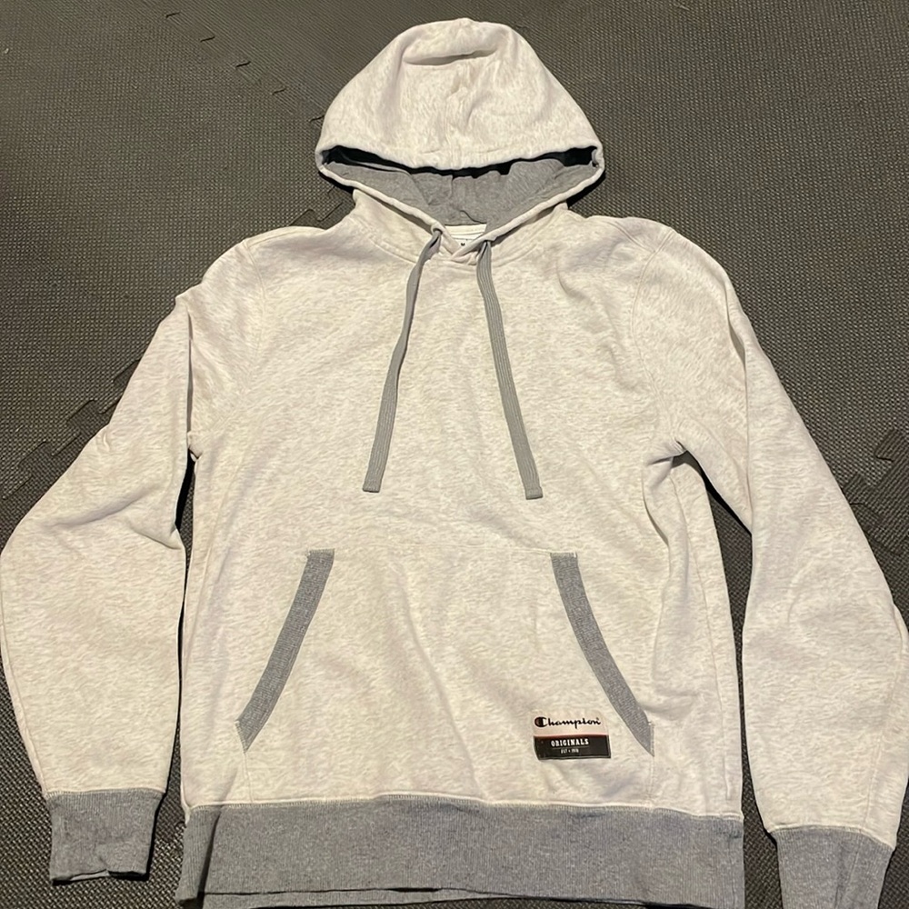 Champion Hoodie Mens medium off-white